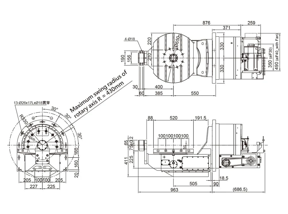 Наклонно-поворотный стол с ЧПУ Detron GTFAI-650EHB