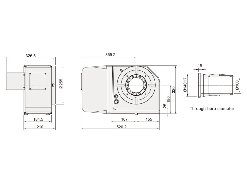Поворотный стол с ЧПУ DETRON Ø255 мм GXA-255HL