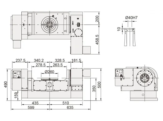 Наклонно-поворотный стол с ЧПУ Detron RCTFE-260HL