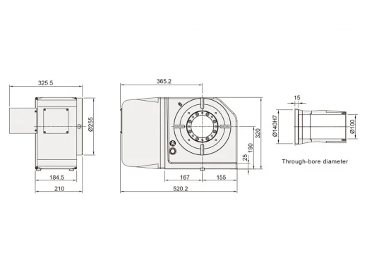 Поворотный стол с ЧПУ DETRON Ø255 мм GXA-255HL